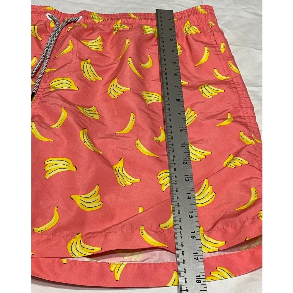 Maamgic Swim Trunks XL Pink Banana Print‎ Mens Mesh Lined Board Shorts Excellent